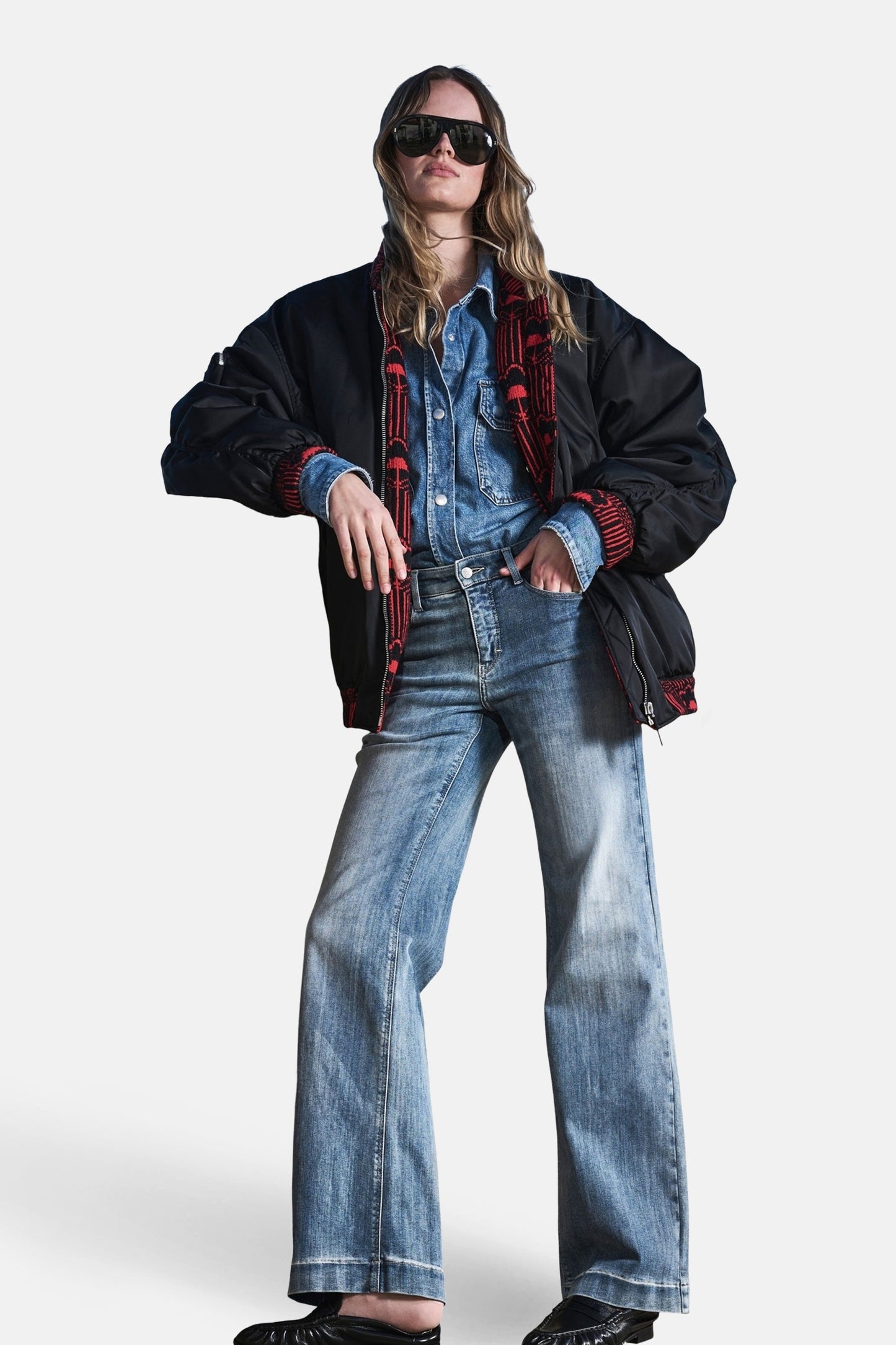 Lichte Blauwe Denim Wijd Jeans - MAC