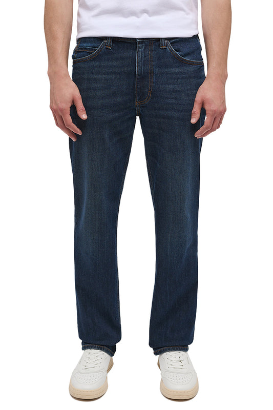 Blauw Zwarte Denim Rechtaflopende Jeans - MUSTANG