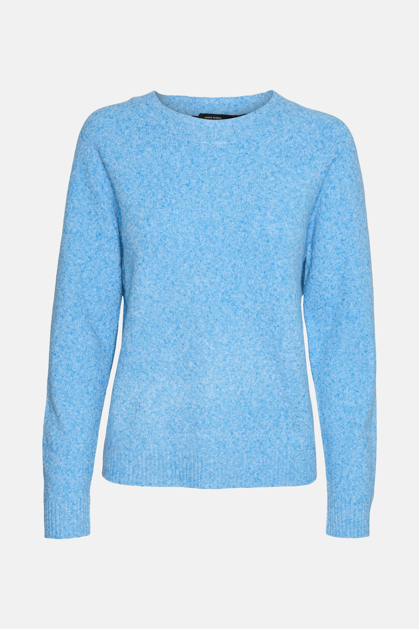 Blauwe trui met ronde hals