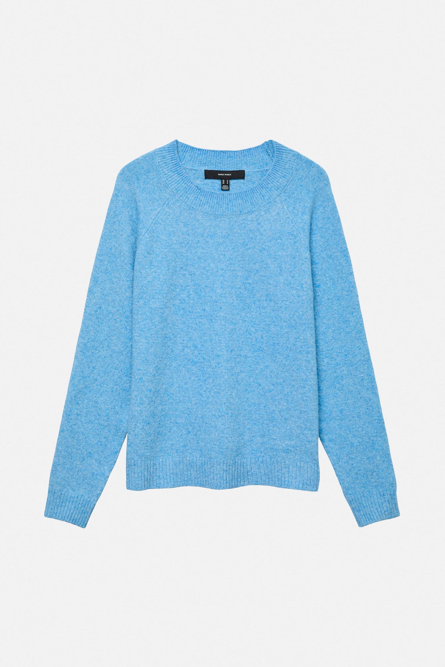 Blauwe trui met ronde hals
