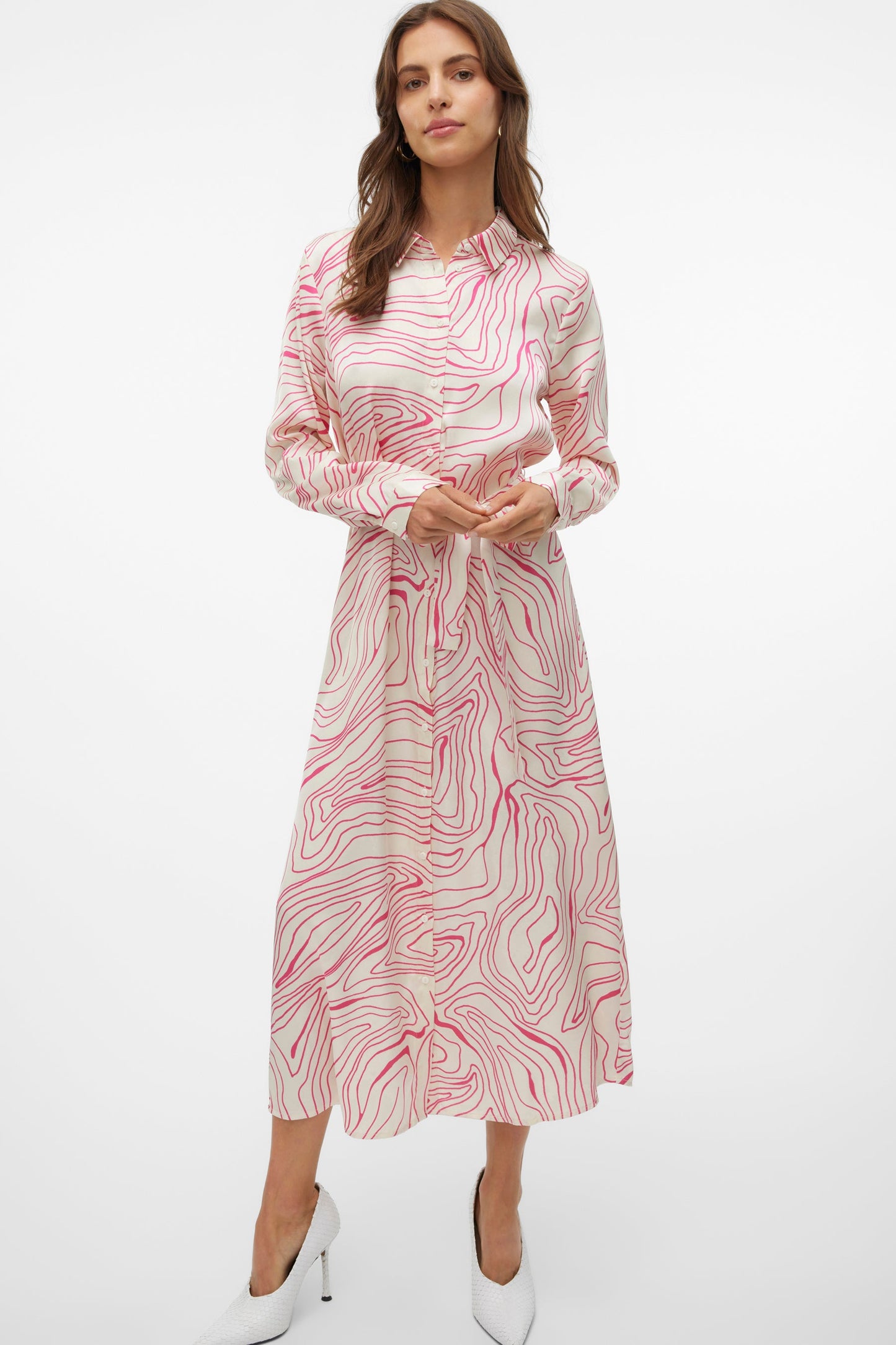 Lange Mouwen Roze Jurkje