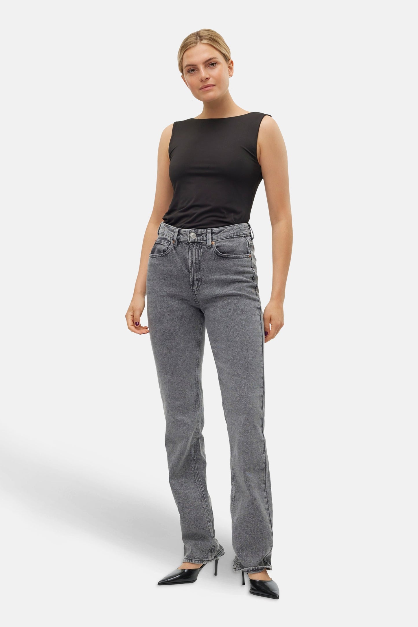 VERO MODA® Mid Grey Denim Rechtaf Jeans