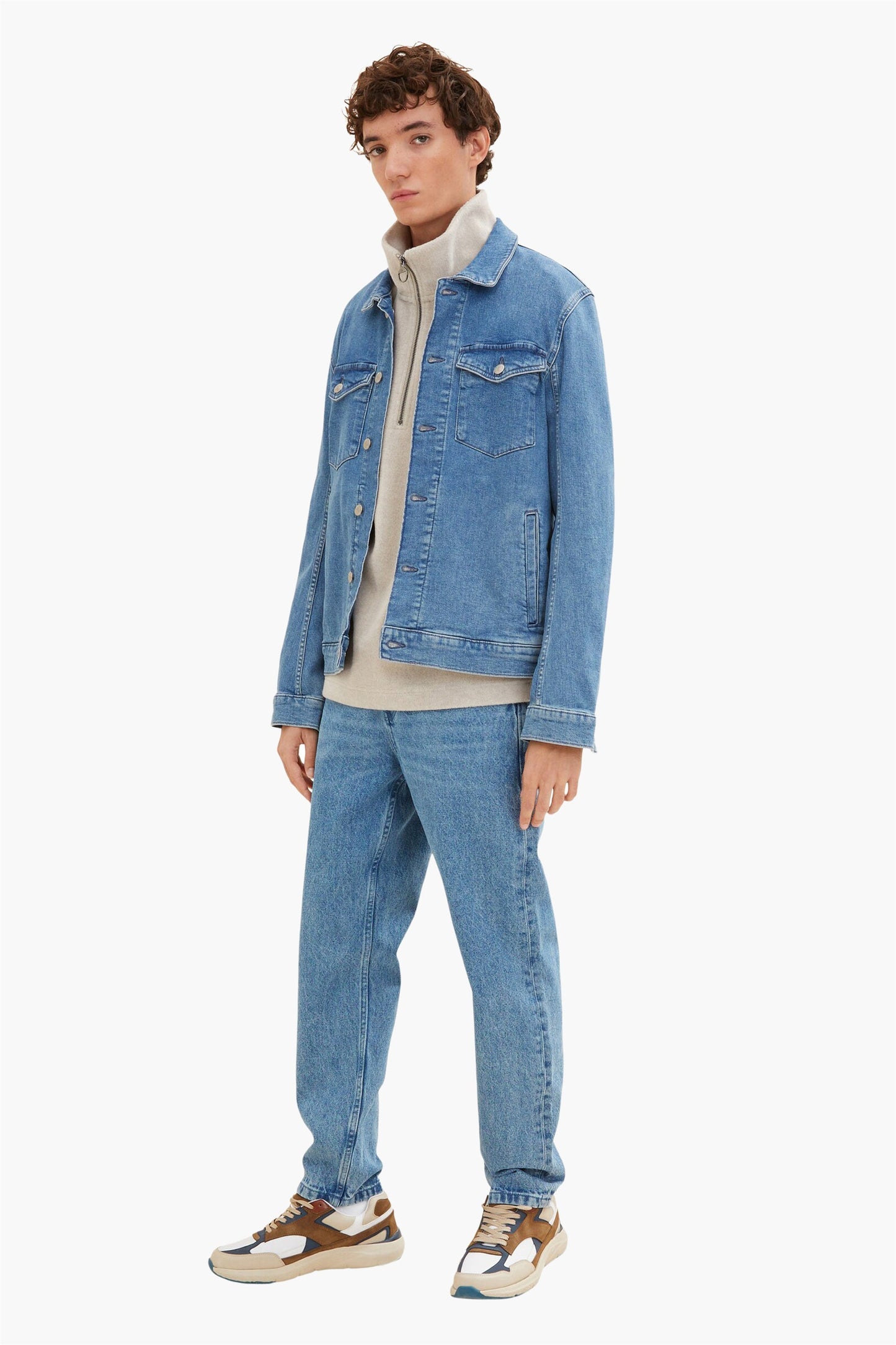 Lichtblauwe denim rechte jeans