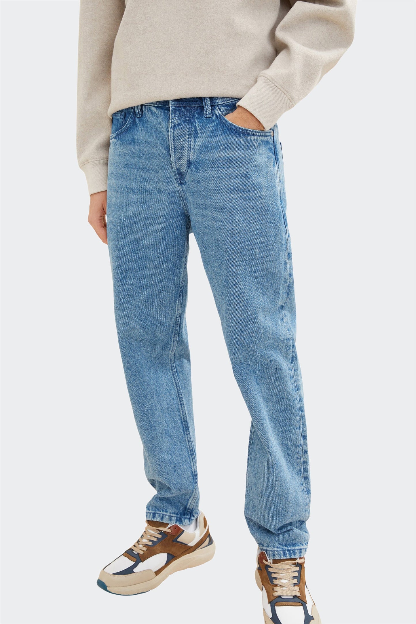 Lichtblauwe denim rechte jeans
