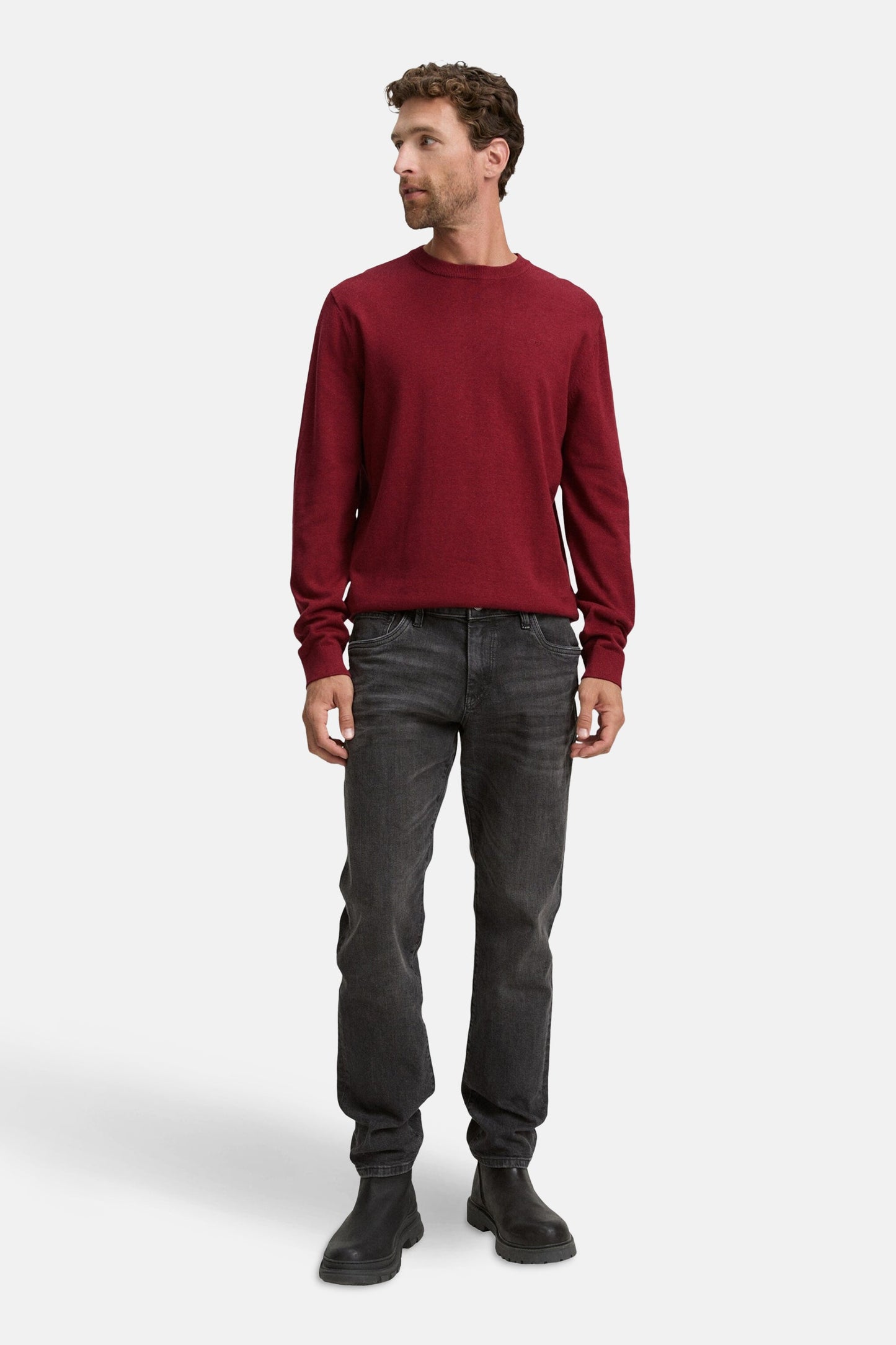 Trui met ronde hals - rood