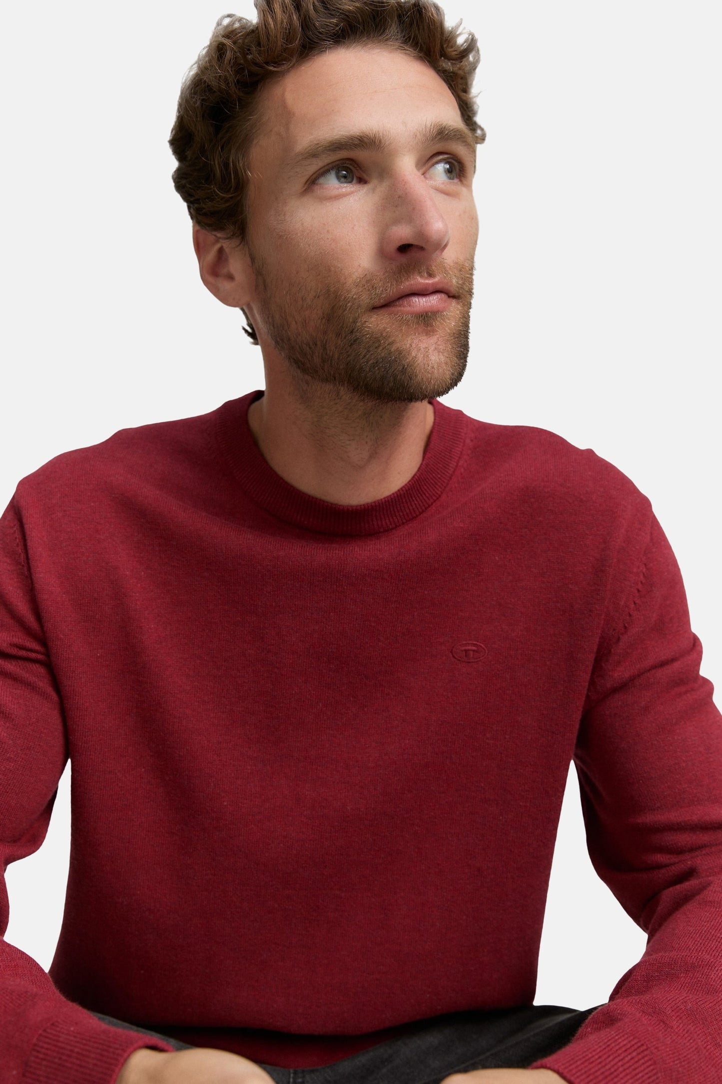Trui met ronde hals - rood
