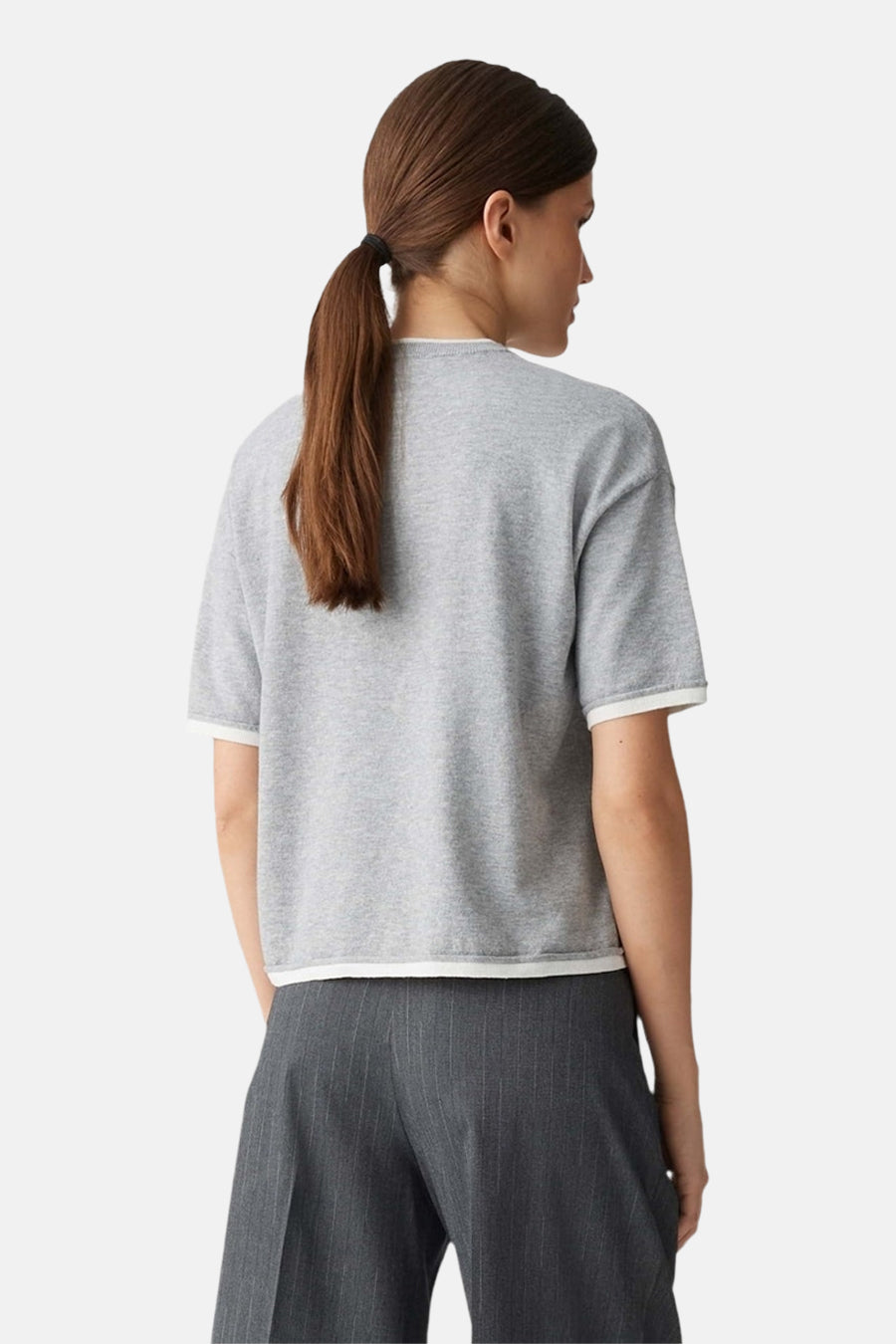 Grijze Ronde Hals Pullover