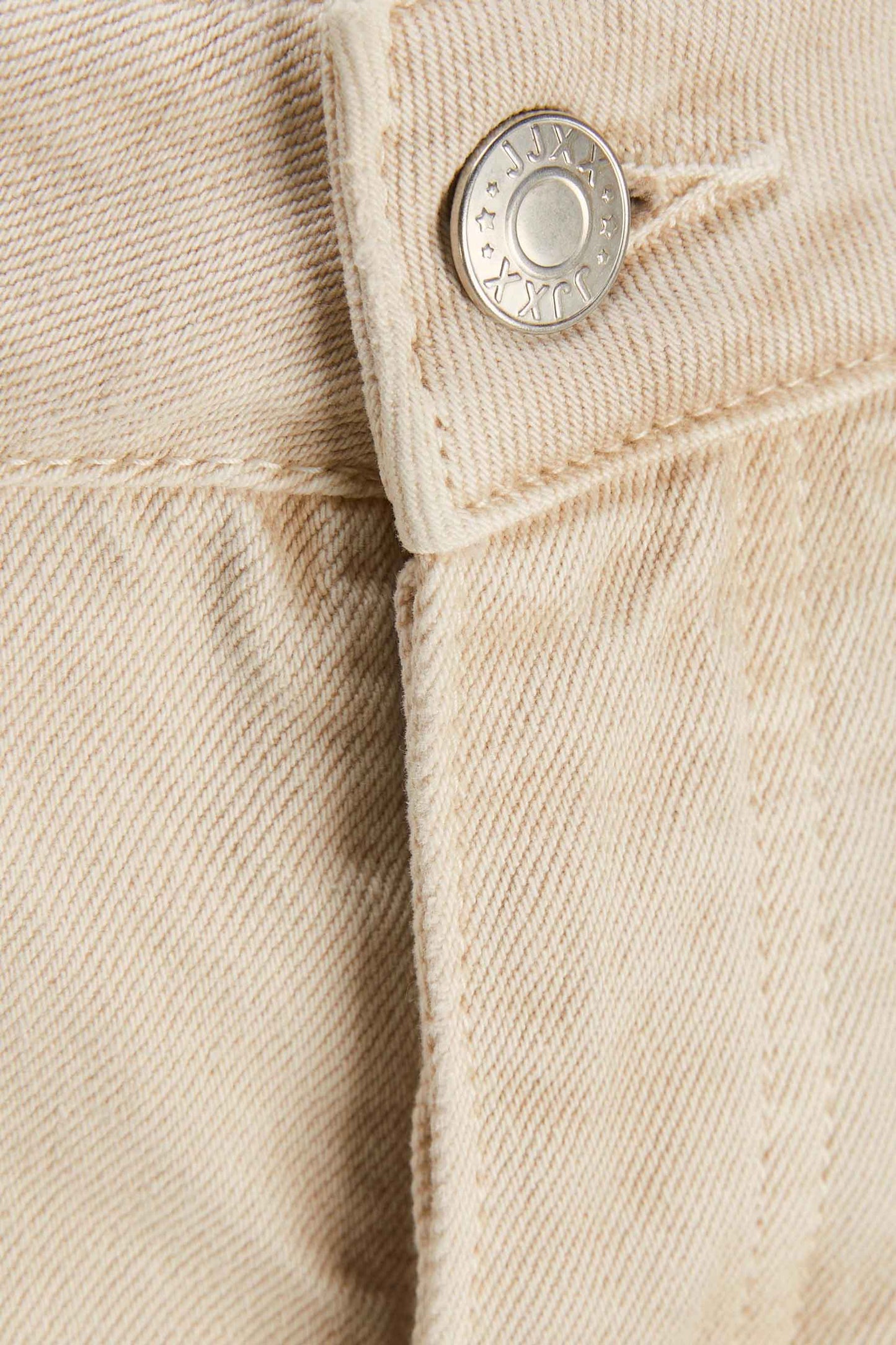 Beige Straight-Leg Jeans