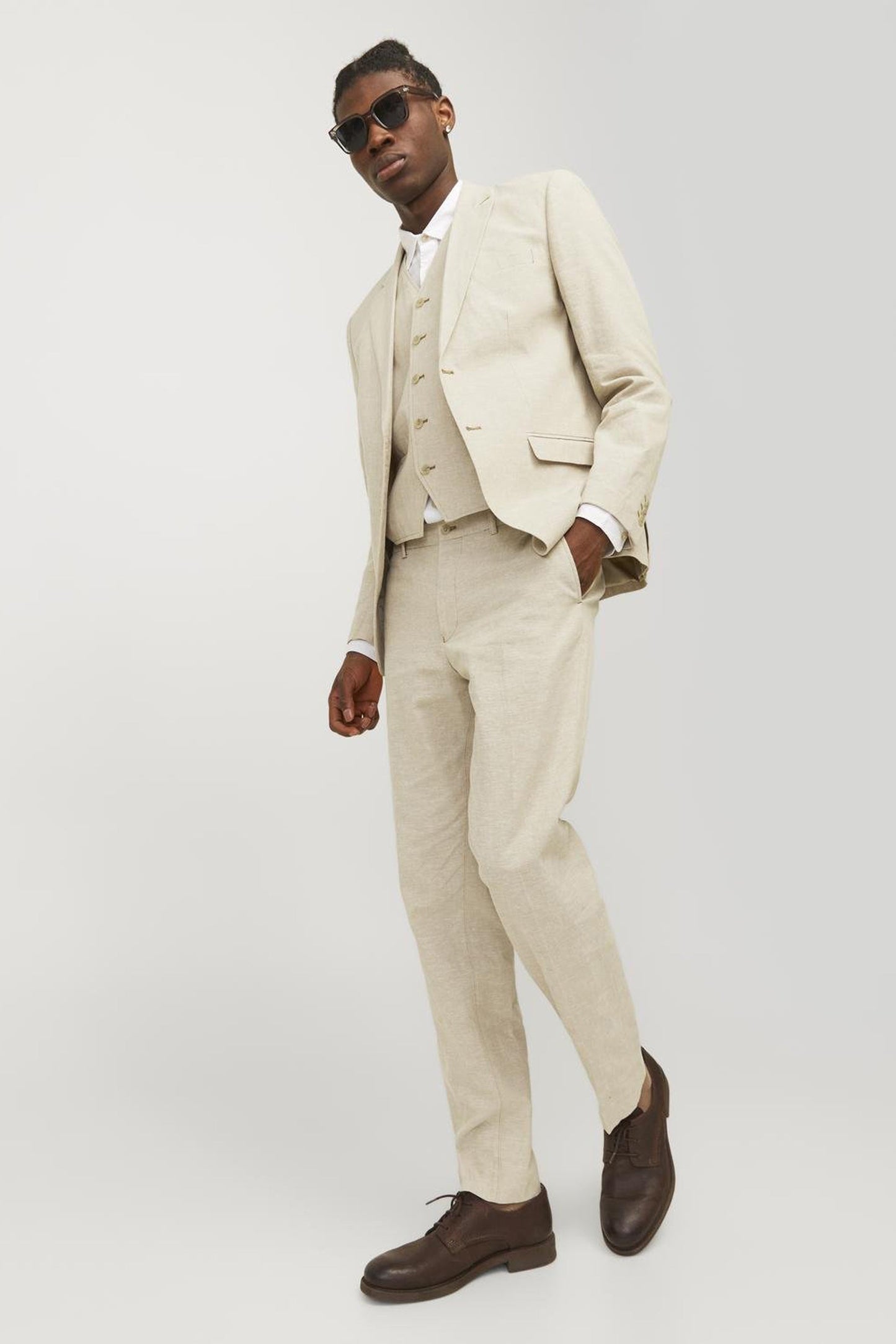 JACK & JONES PREMIUM Ecru Kostuumbroek