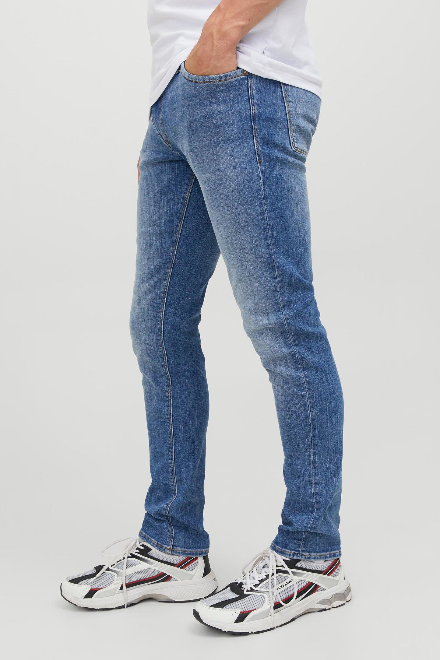 Mid-Blue Denim Slim Fit Jeans