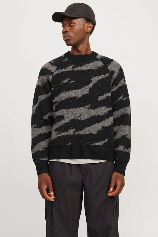 Zwarte trui met ronde hals