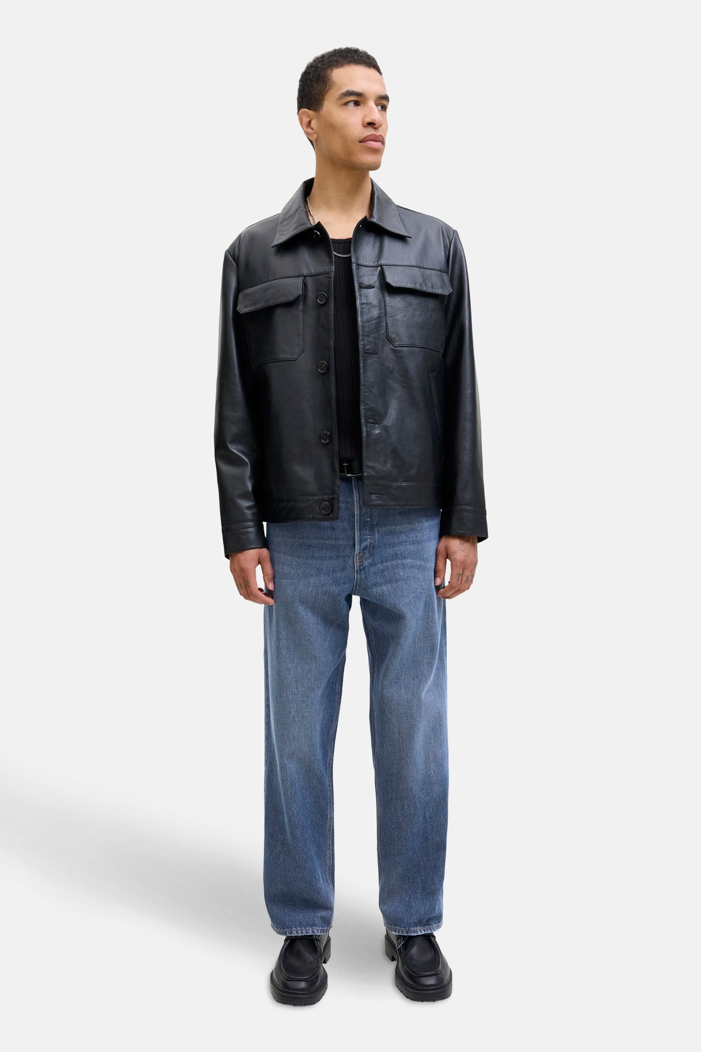 Mid Blue Wide Leg Jeans - JACK & JONES JEANS INTELLIGENCE
