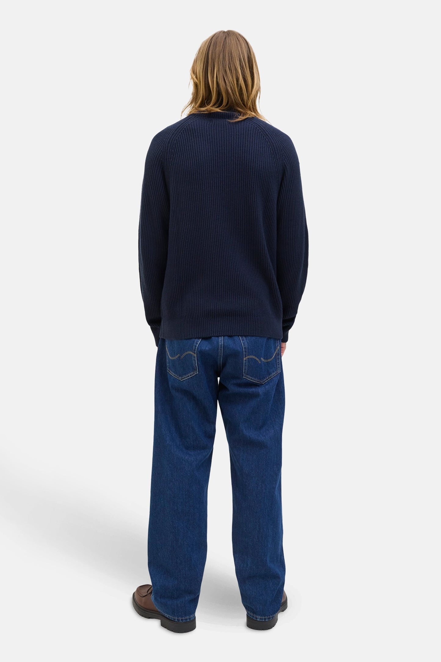 Blauwe Pullover met Rolkraag