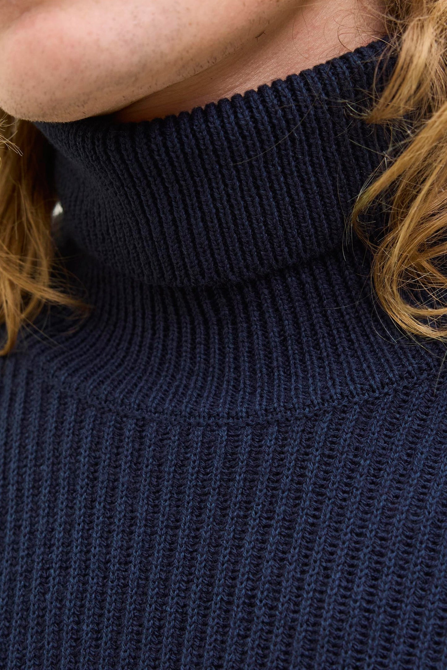 Blauwe Pullover met Rolkraag