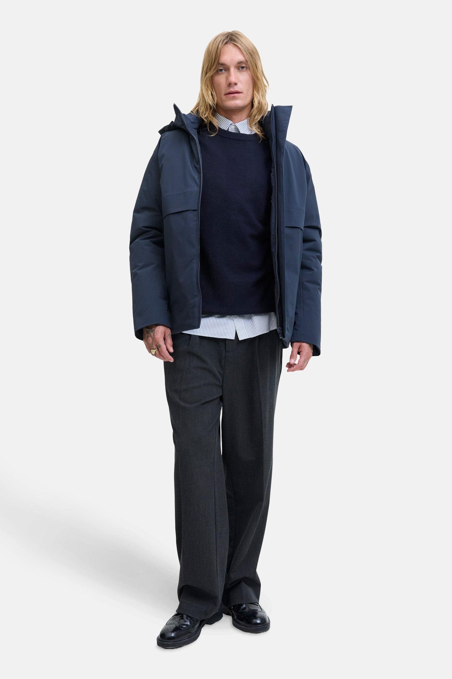 Trui met ronde hals blauw - PREMIUM by JACK & JONES