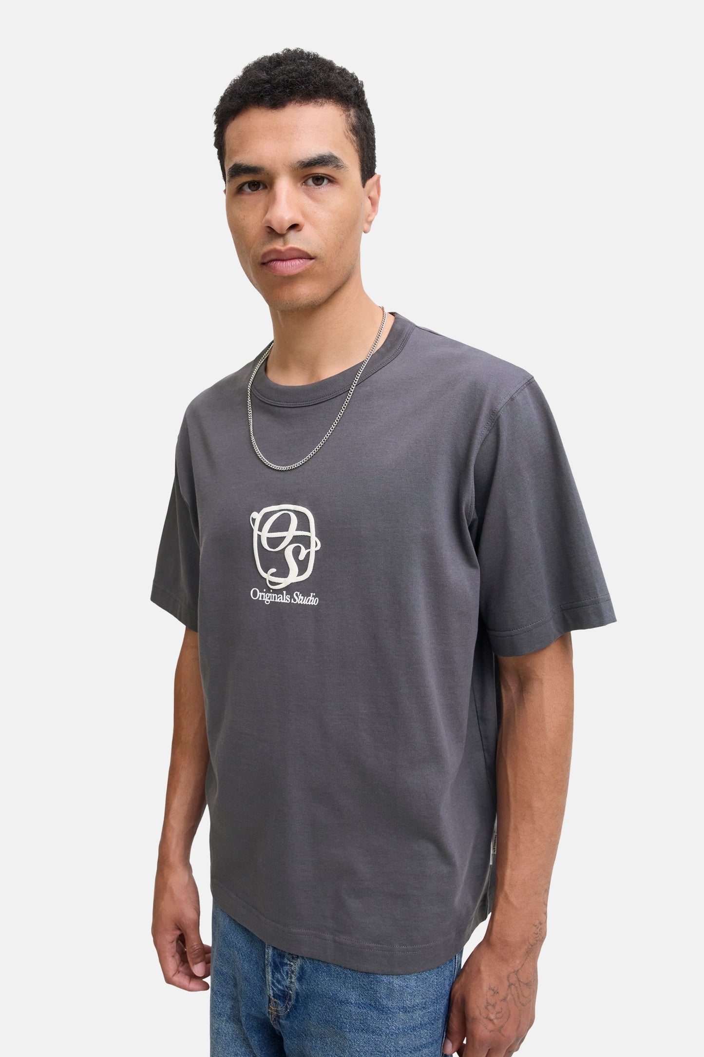 Grijze Korte Mouwen T-shirt - ORIGINALS BY JACK & JONES