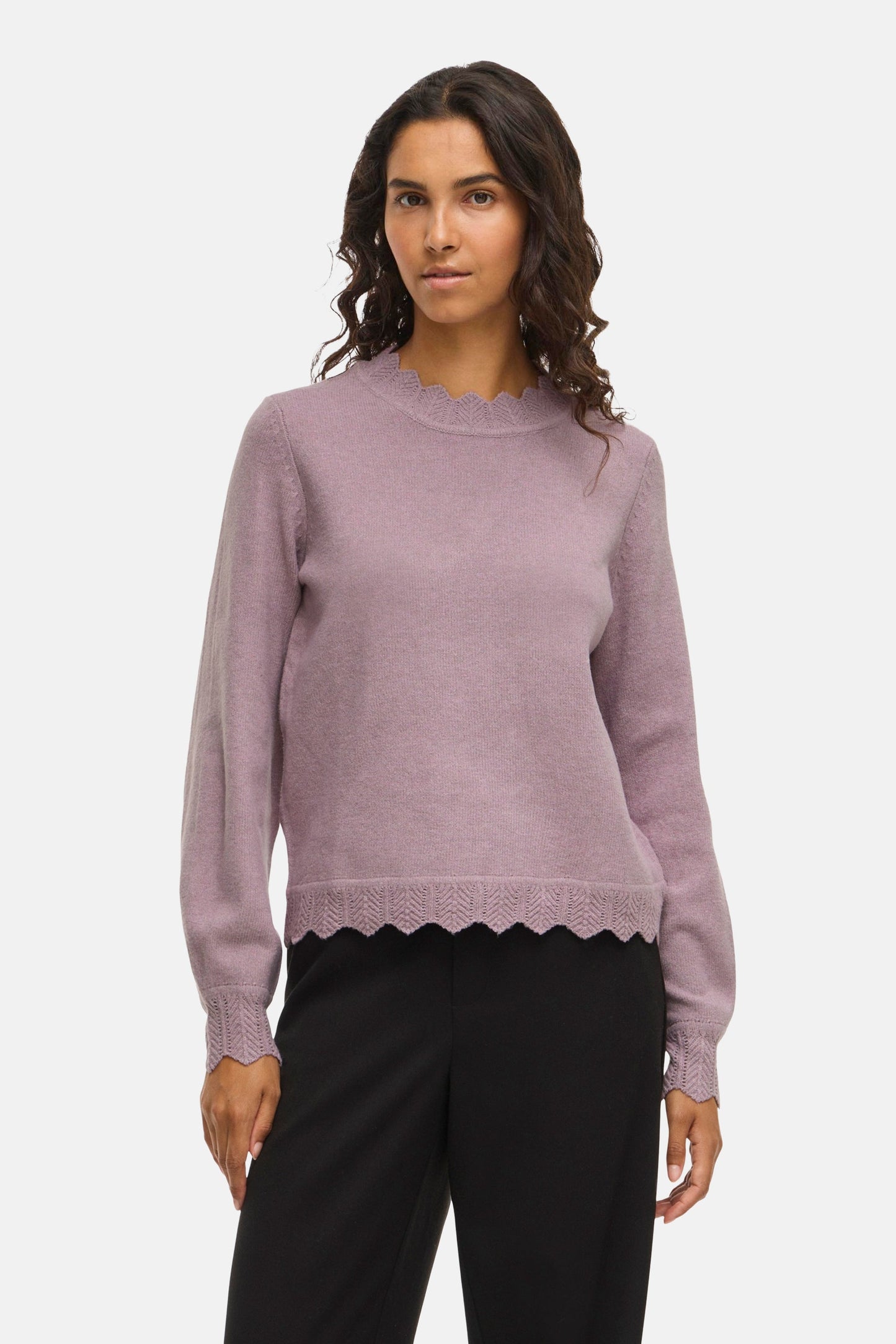 Pull met ronde hals - paars