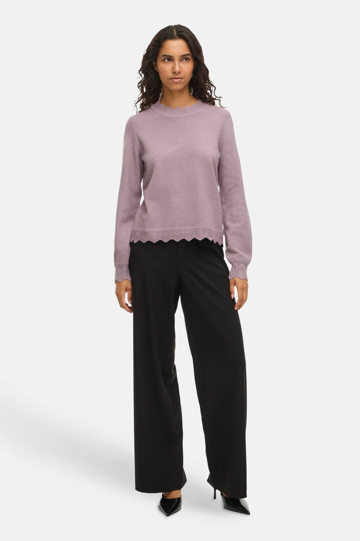 Pull met ronde hals - paars