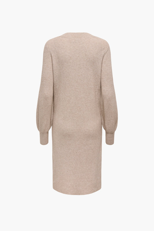Beige Lange Mouwen Jurkje