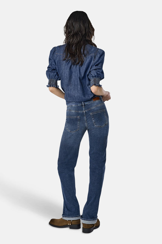 BLUSH STRAIGHT - donkerblauwe denim