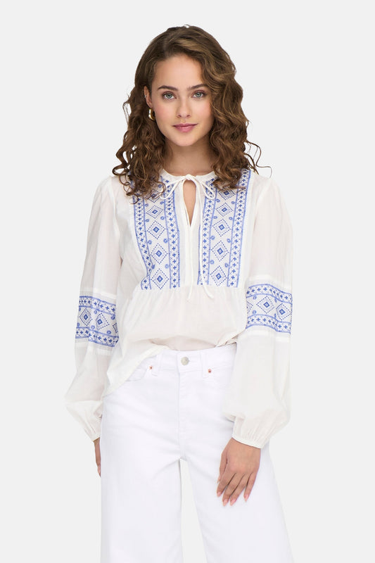 Witte Blouse met Lange Mouwen