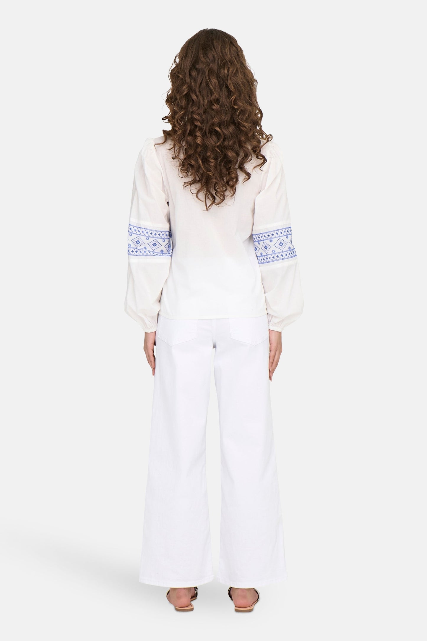 Witte Blouse met Lange Mouwen