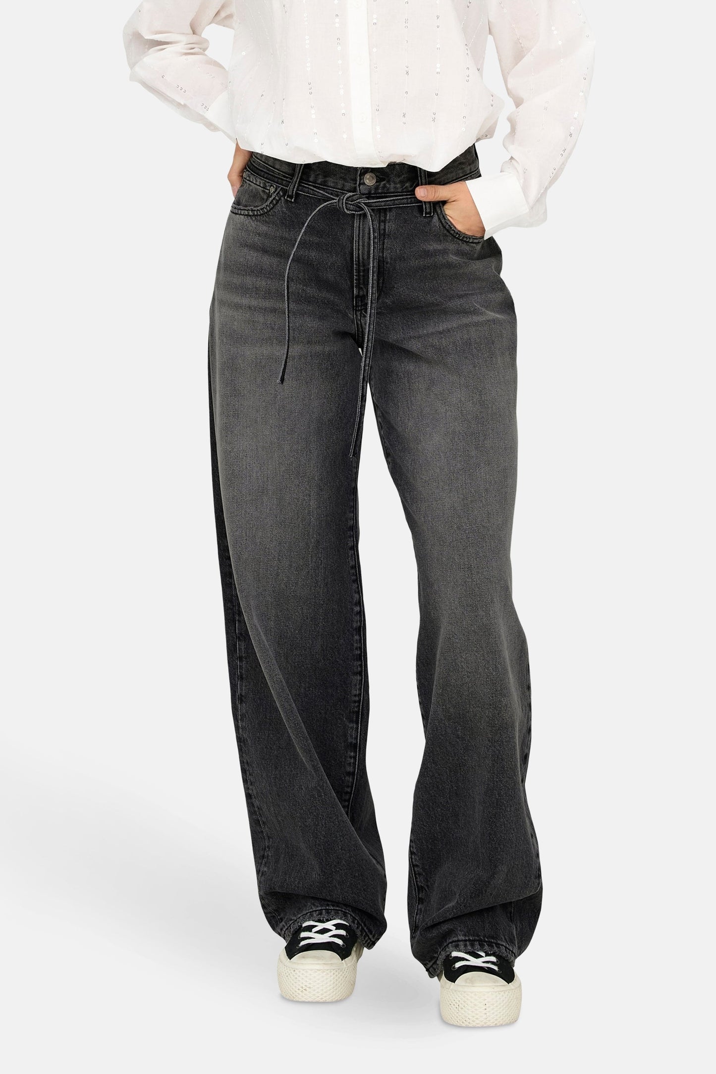 GIANNA - Donkergrijze Jeans