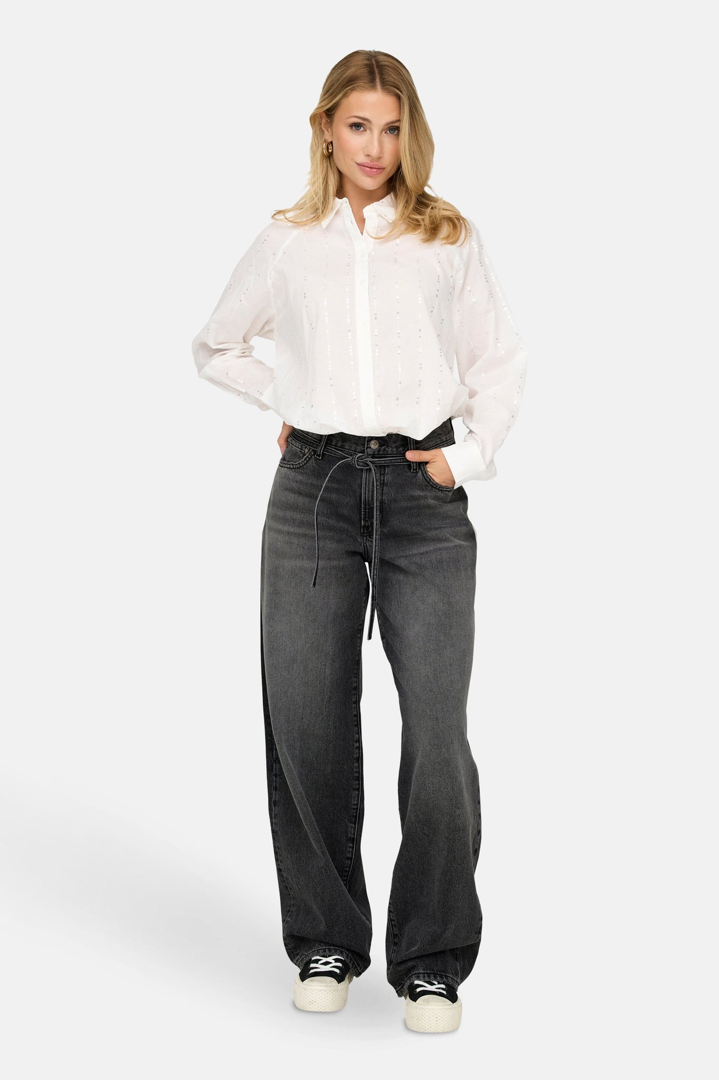 GIANNA - Donkergrijze Jeans
