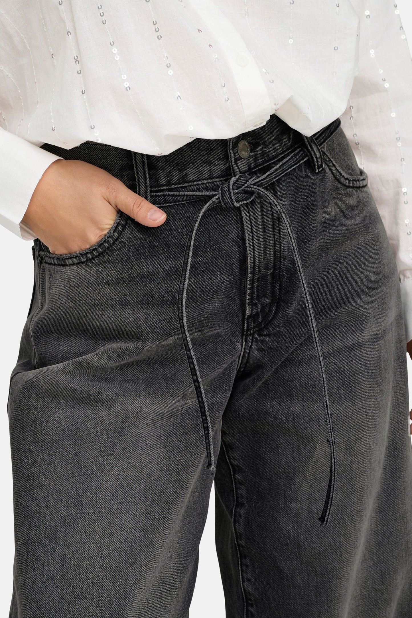 GIANNA - Donkergrijze Jeans