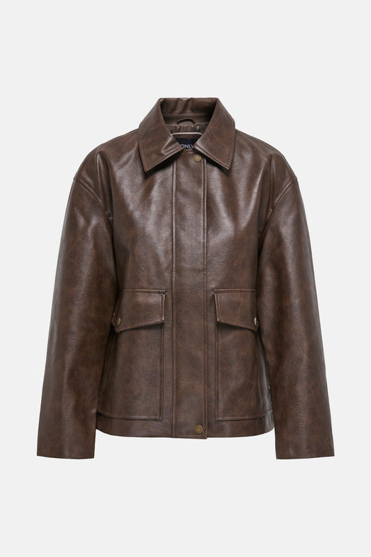 Bruine Leren Jas