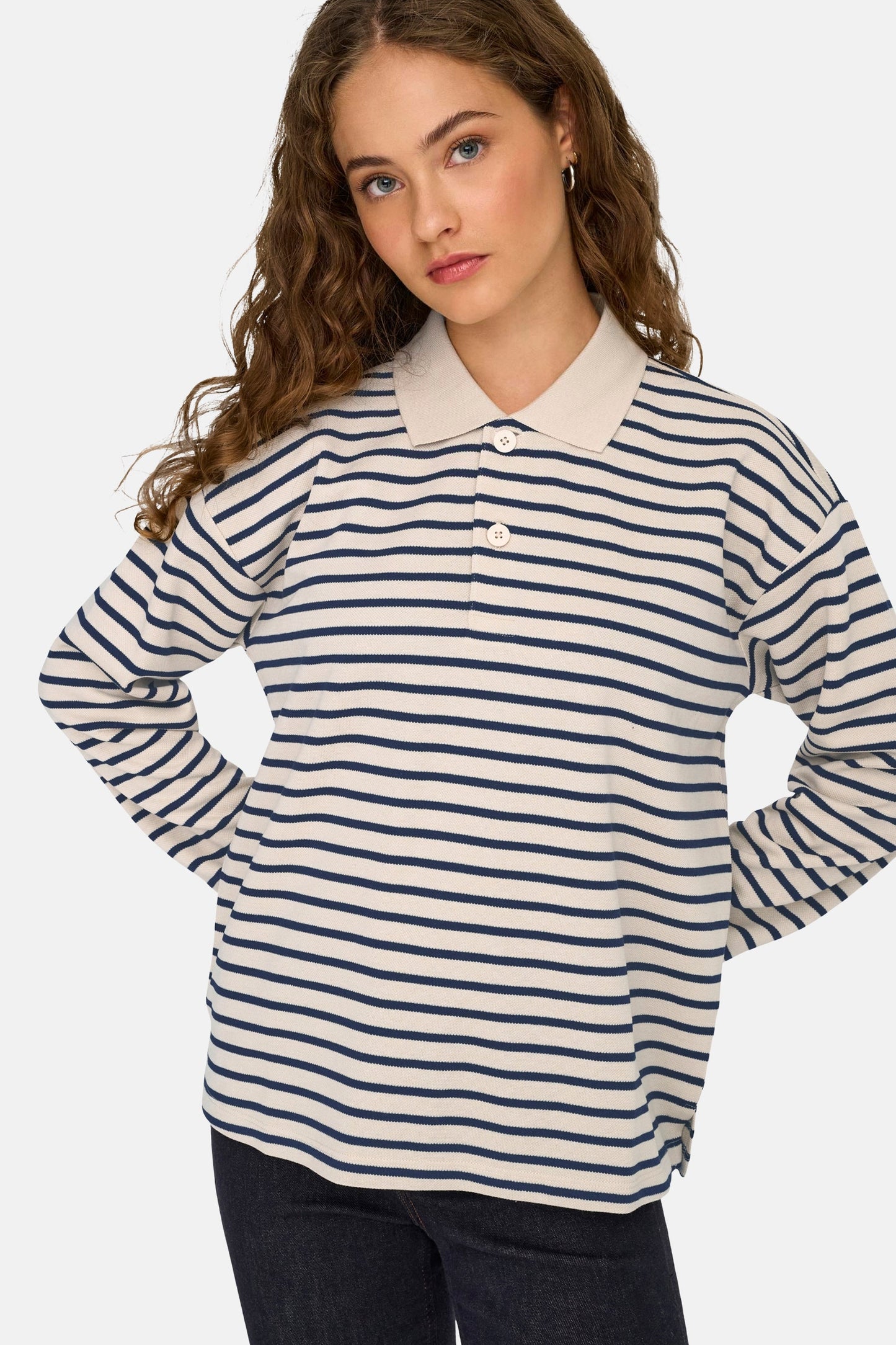 Polo's (lange mouwen) ecru - JDY