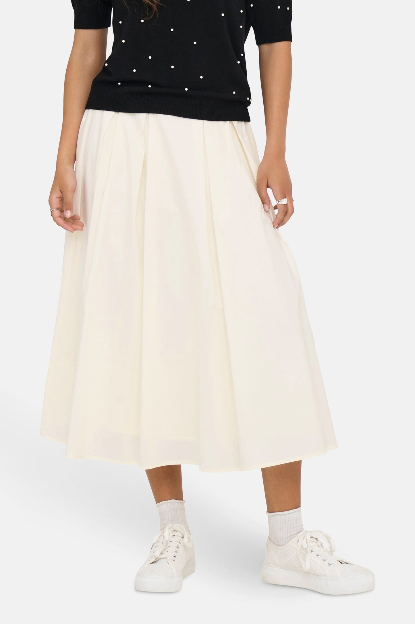 Ecru Lange Rok