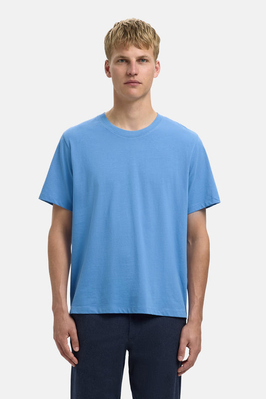 Blauwe Korte Mouwen T-shirt - Geselecteerd