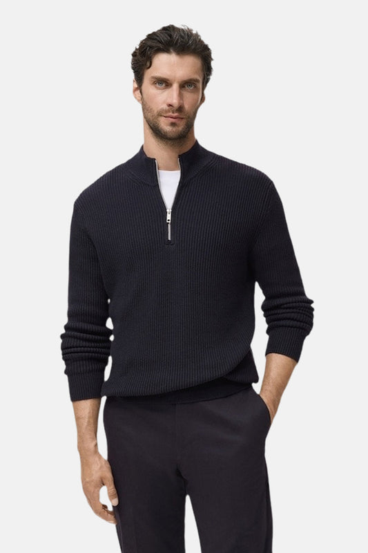 Blauwe Trui met Rolkraag