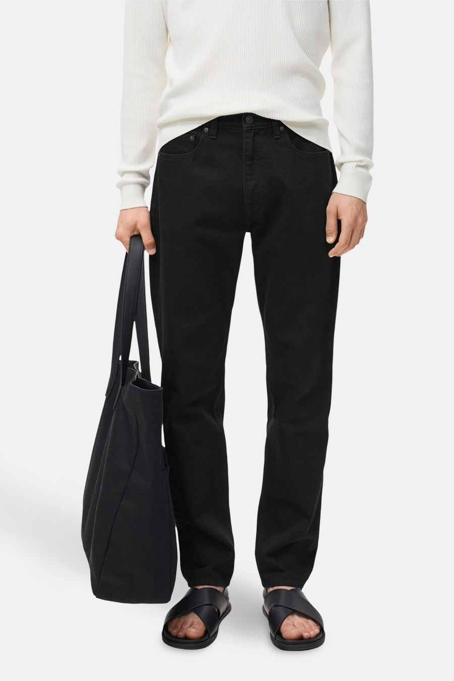 Rechte jeans donkergrijze denim - MANGO
