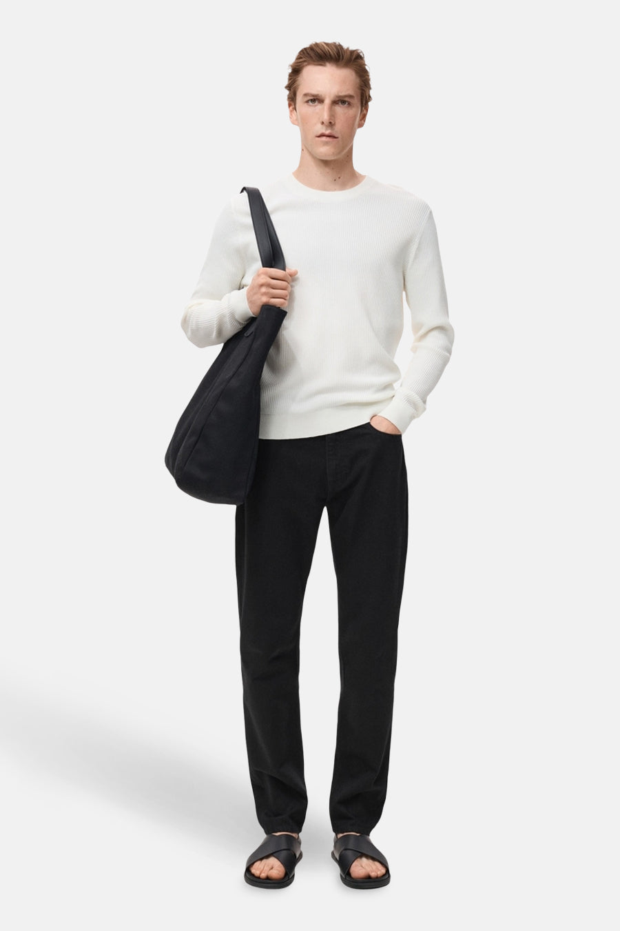 Rechte jeans donkergrijze denim - MANGO