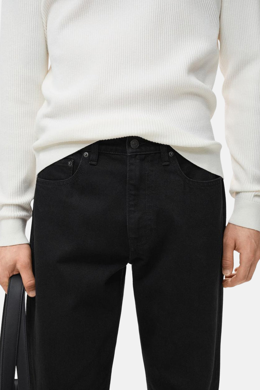 Rechte jeans donkergrijze denim - MANGO