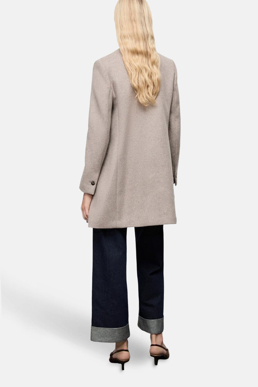 Lange jas beige - MANGO