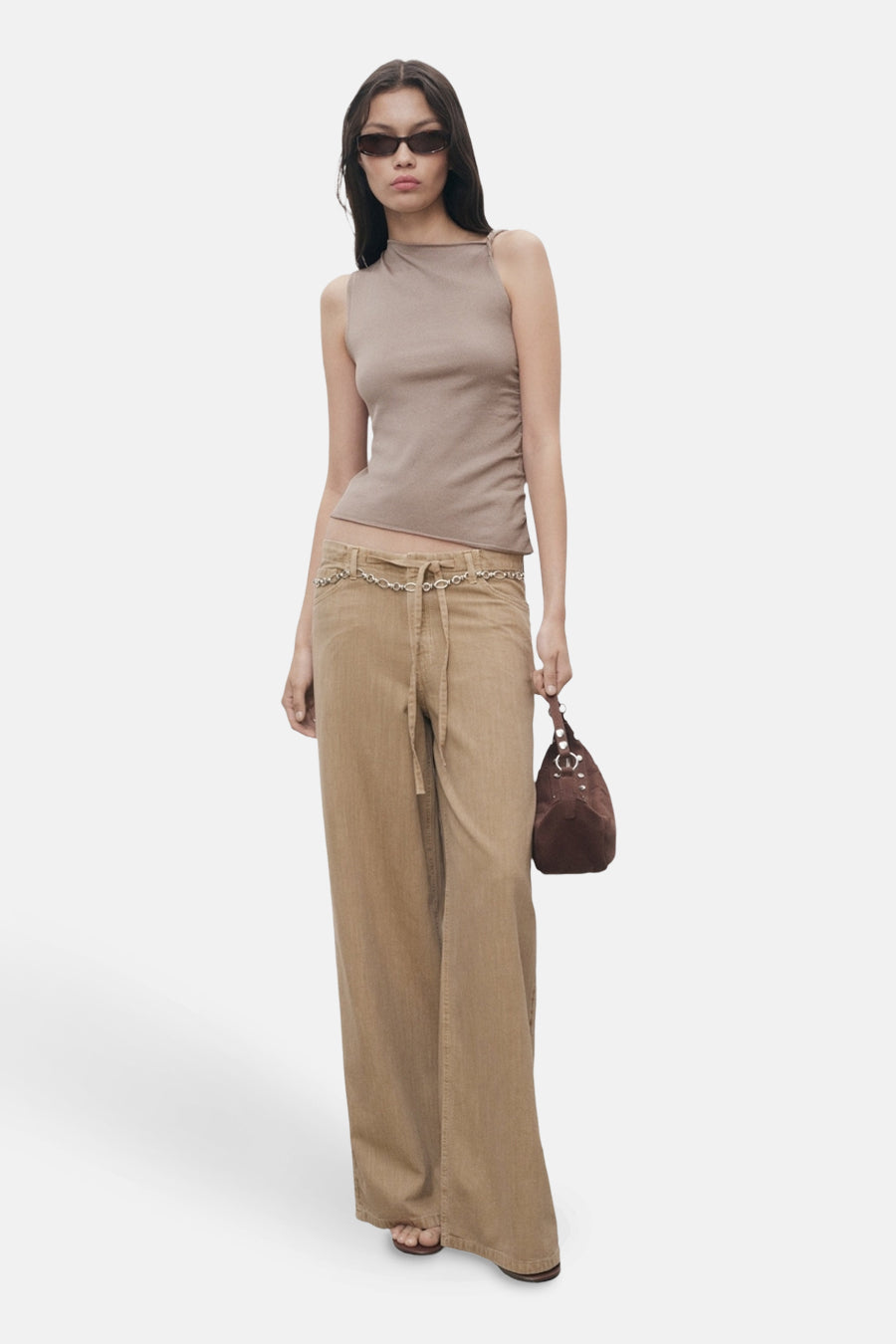 Beige Gekleurde Jeans