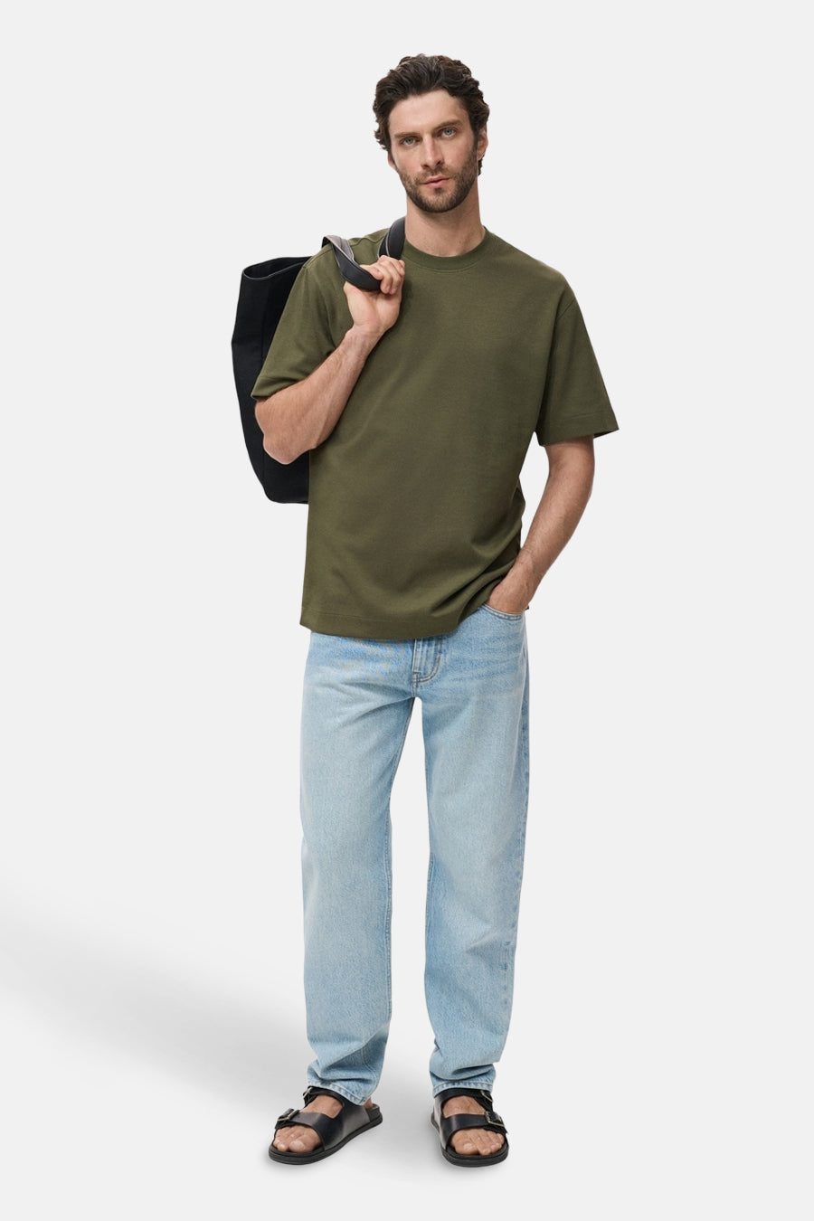 Korte Mouwen T-shirt in Khaki