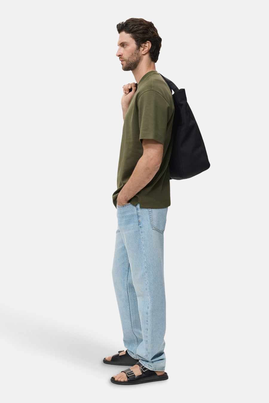 Korte Mouwen T-shirt in Khaki