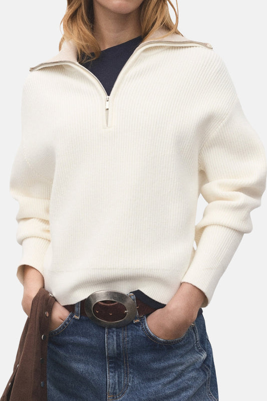 Witte Trui met Rolkraag