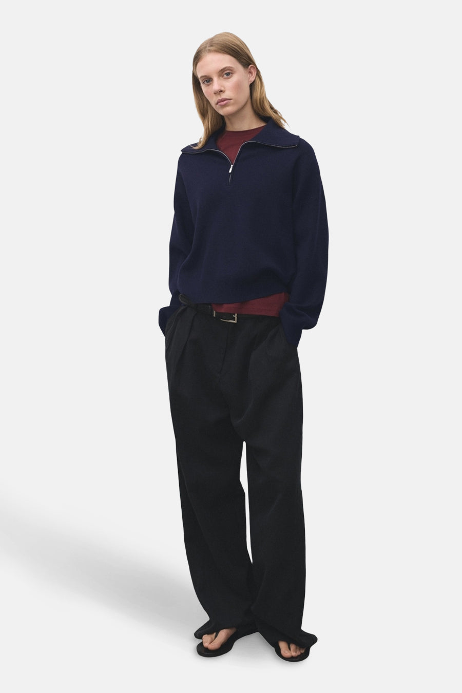 Pullover met rolkraag - blauw