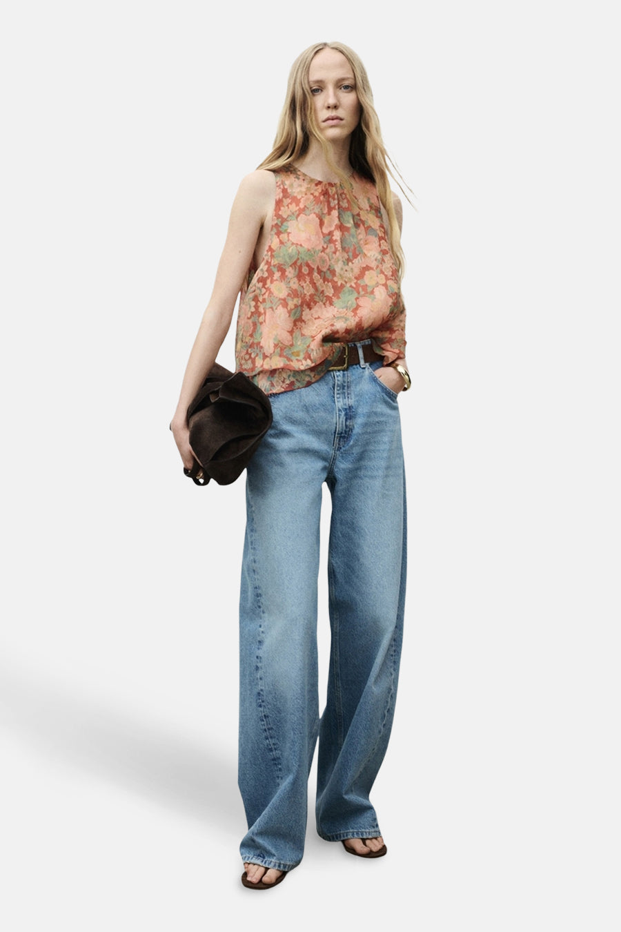 Multicolor Sleeveless Blouse - MANGO