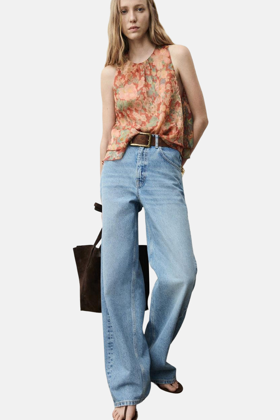 Multicolor Sleeveless Blouse - MANGO