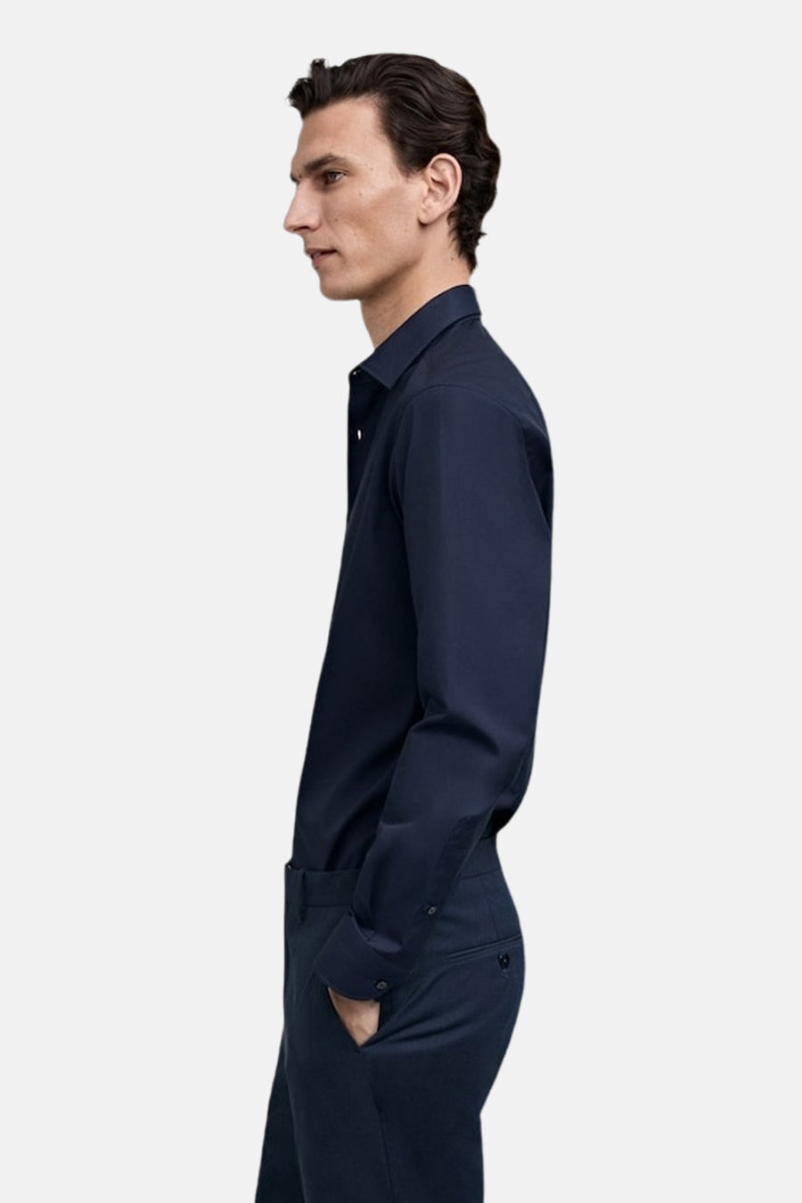 Lange Ärmeln Hemd in Blau - MANGO