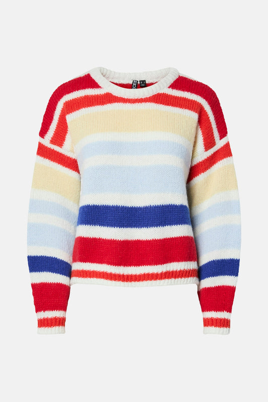 Trui met ronde hals multicolor - PIECES®
