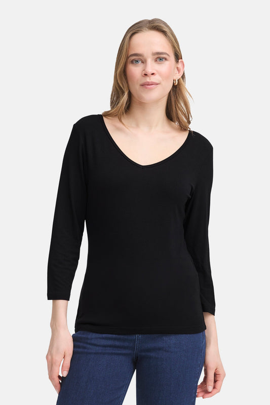 Zwarte T-shirt met Lange Mouwen