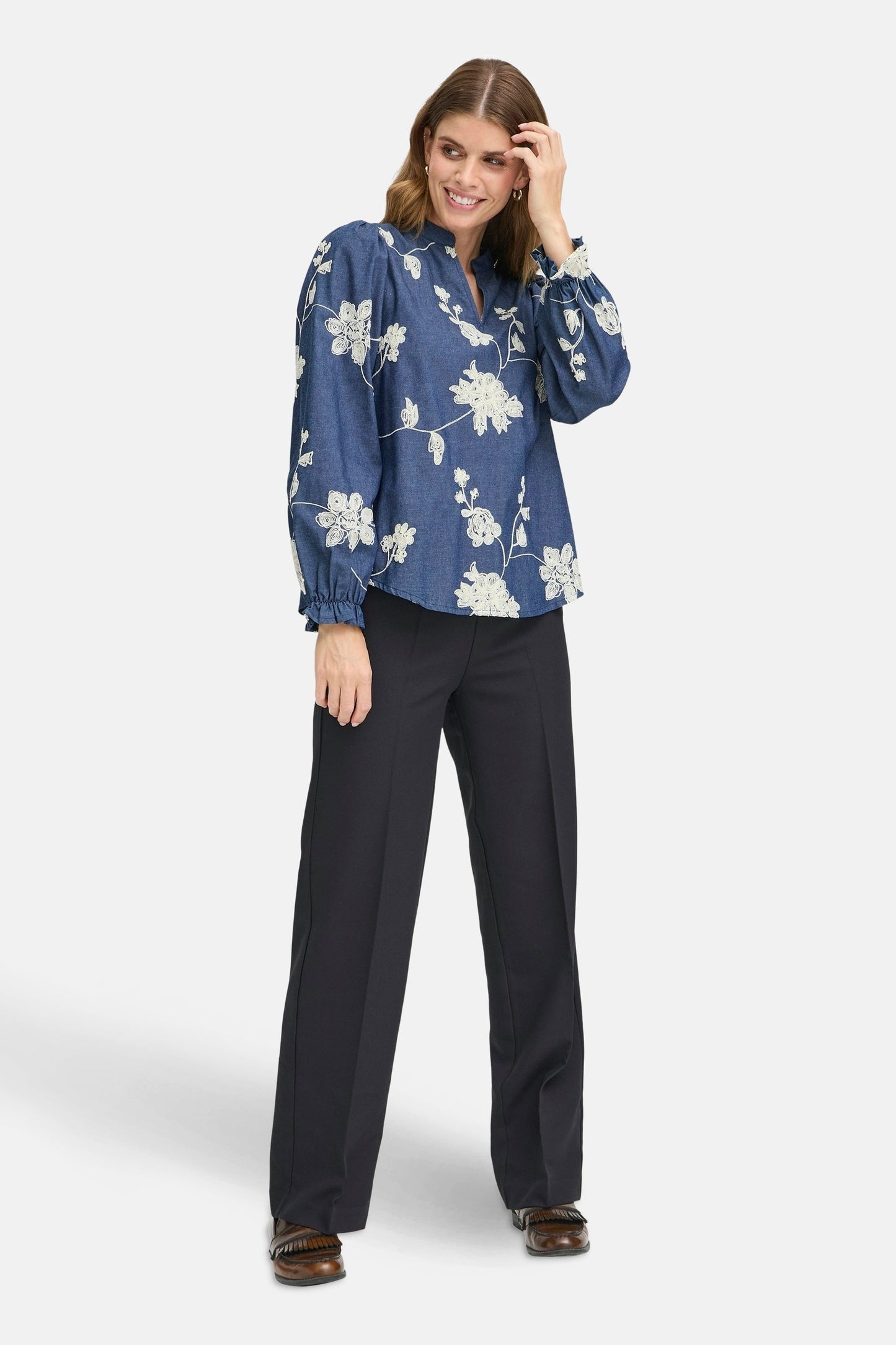 Lange Mouwen Blouse - Blauw
