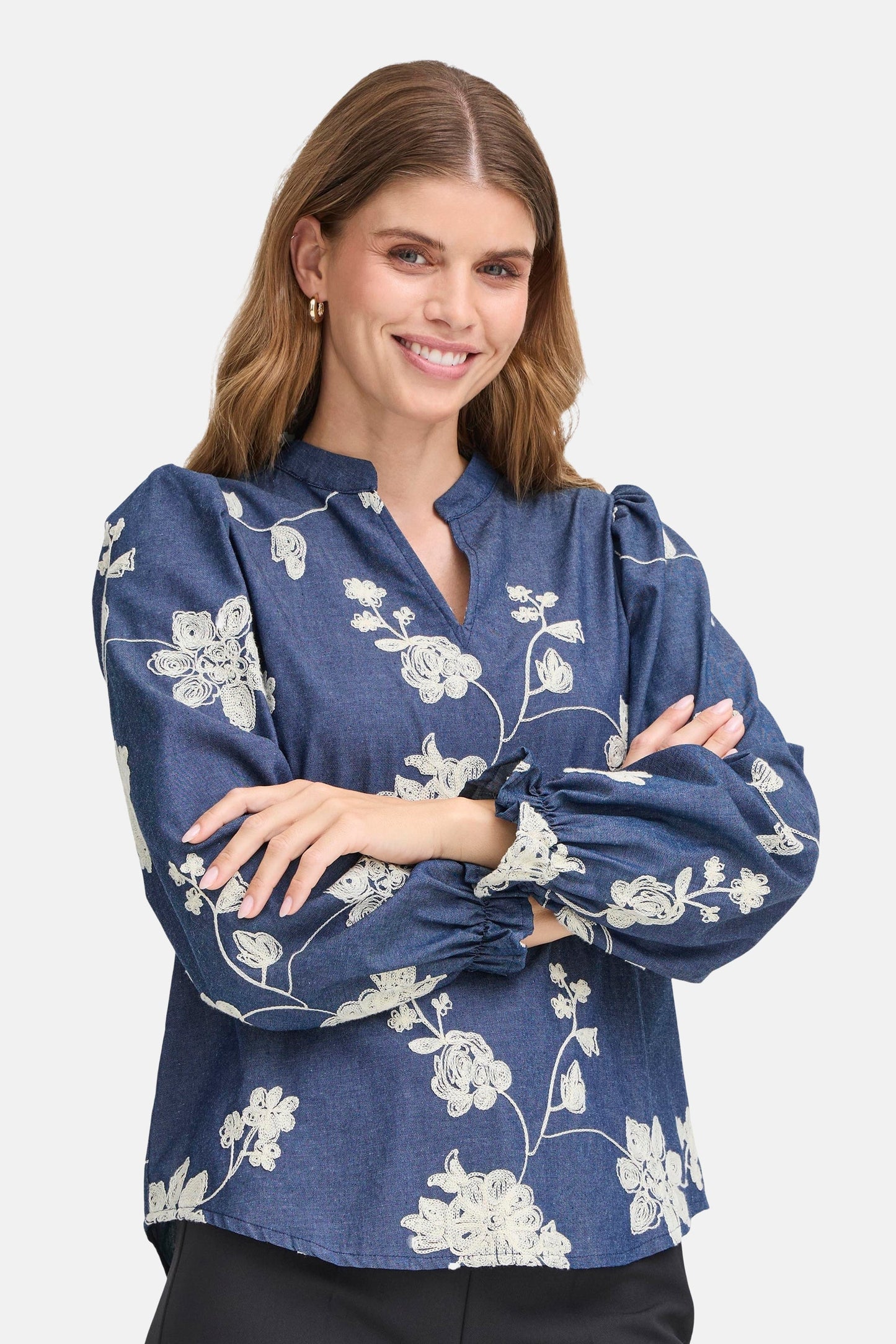 Lange Mouwen Blouse - Blauw